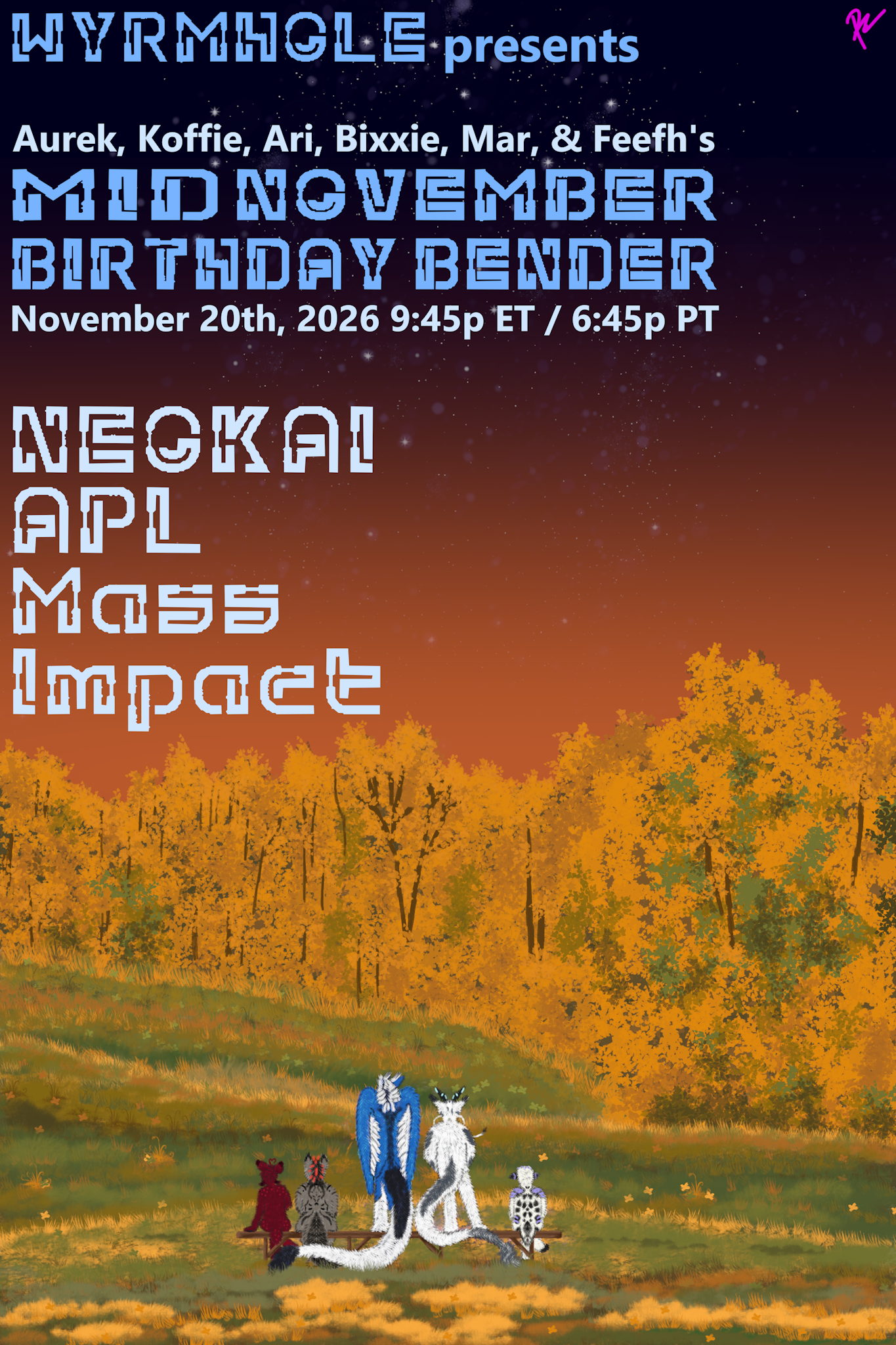 Mid November Birthday Bender event poster
